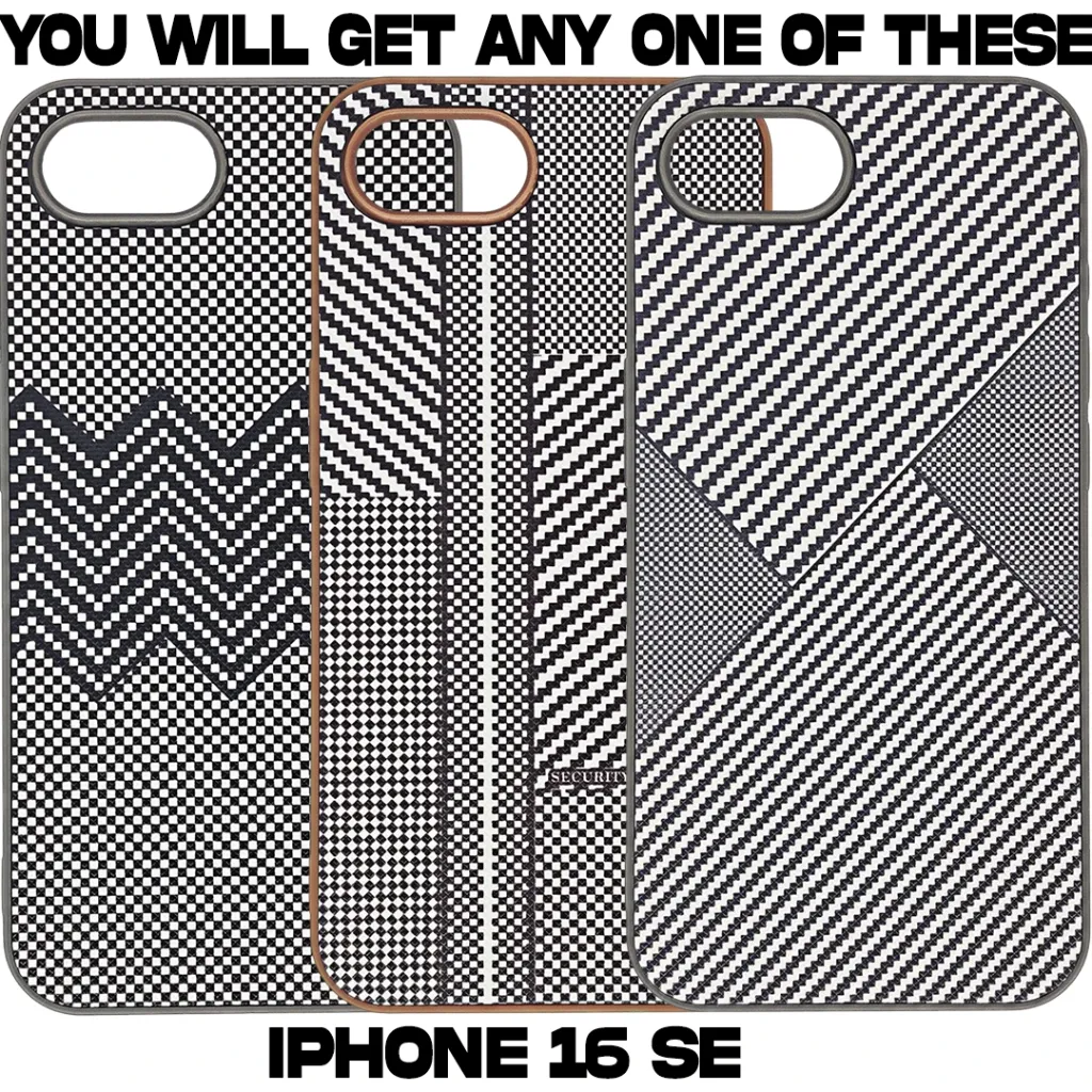 [PO58BIP16E] IPhone 16E Monochrome Woven Aesthetic Back Case