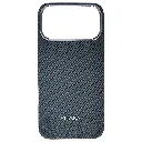 iPhone 17 Pro Max Carbon Fiber Tactile Woven Armid Fiber Pattern distinic geometric iC Magsafe Compatible and includes a built-in Camera bazel for lens Protection Back Case (Black)