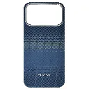 iPhone 17 Pro Max Carbon Fiber Tactile Woven Armid Fiber Pattern distinic geometric iC Magsafe Compatible and includes a built-in Camera bazel for lens Protection Back Case (Navy Blue)