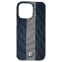 iPhone 15 Pro Max Classic Fit Carbon Fiber Texture Featuring a Central diagonal Stripe Luxuary Leather Feel Back Case (Black)