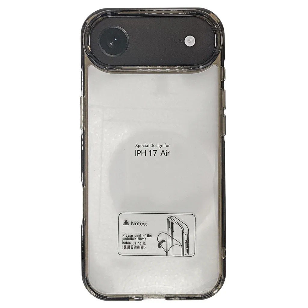 [PO7BIP17AIR-6-2] iPhone 17 Air "Fit Classic" Slim 1.3 mm Transparent|Tpu Back Case (Black)