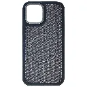 iPhone 12 Pro Max features a distinct leather-like Woven texture and integrated Magsafe Charging compatibility Back Case (Black)