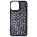 iPhone 13 Pro Max features a distinct leather-like Woven texture and integrated Magsafe Charging compatibility Back Case (Black)