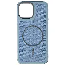 iPhone 13 Pro Max features a distinct leather-like Woven texture and integrated Magsafe Charging compatibility Back Case (Sky Blue)