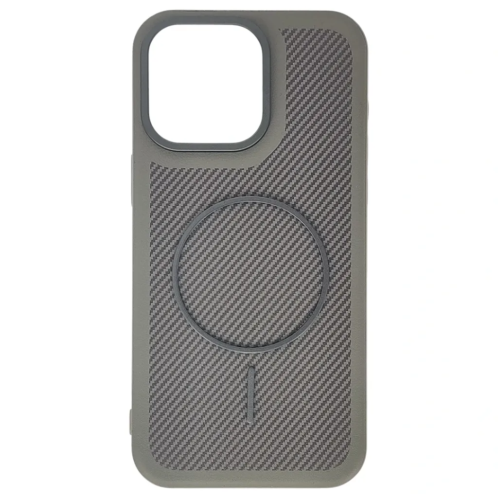 [PO42BIP15PMX-5-36] iPhone 15 Pro Max features a distinct leather-like Woven texture and integrated Magsafe Charging compatibility Back Case (Natural Titanium)