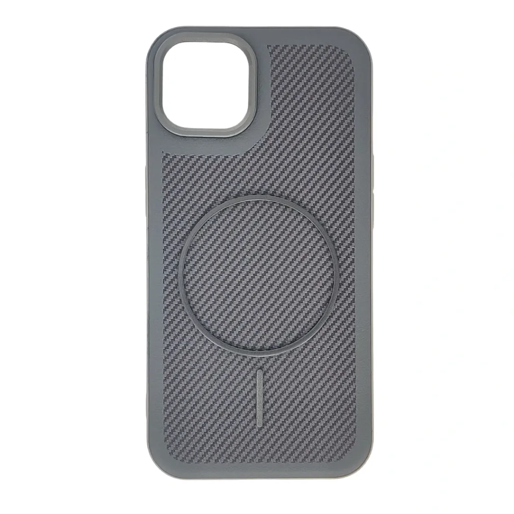 [PO42BIP13-5-36] iPhone 13|iPhone 14 features a distinct leather-like Woven texture and integrated Magsafe Charging compatibility Back Case (Natural Titanium)