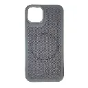 iPhone 13|iPhone 14 features a distinct leather-like Woven texture and integrated Magsafe Charging compatibility Back Case (Natural Titanium)