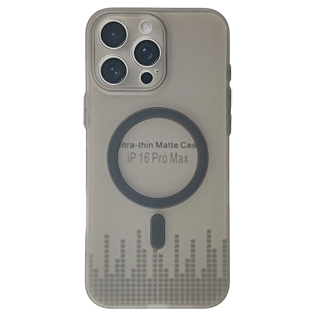 [PO4BIP16PMAX-5-36] iPhone 16 Pro Max Magnetic Wireless Charging Matte Featuring a Slim Paper Design Back Case (Natural Titanium)
