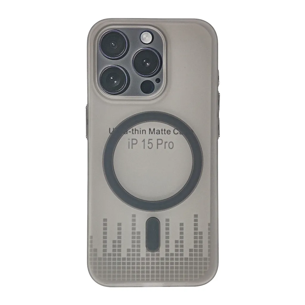 [PO4BIP15PR-5-36] iPhone 15 Pro Magnetic Wireless Charging Matte Featuring a Slim Paper Design Back Case (Natural Titanium)