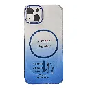 iPhone 14|iPhone 13 PC Acrylic Colour Tpu|Transparent MagSafe Charging Compatible Back Case (Blue)