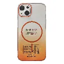 iPhone 14|iPhone 13 PC Acrylic Colour Tpu|Transparent MagSafe Charging Compatible Back Case (Orange)