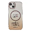iPhone 14|iPhone 13 PC Acrylic Colour Tpu|Transparent MagSafe Charging Compatible Back Case (Brown)