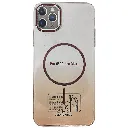 iPhone 11 Pro Max PC Acrylic Colour Tpu|Transparent MagSafe Charging Compatible Back Case (Brown)