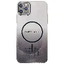 iPhone 11 Pro Max PC Acrylic Colour Tpu|Transparent MagSafe Charging Compatible Back Case (Black)