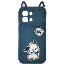 Infinix Note 60 Edge 5G 3D Ladies Cute Features Cartoon Bear Character and Camera Protection the design include a small speech bubble text to the character Shockproof and Soft Silicone Back Case (Green)
