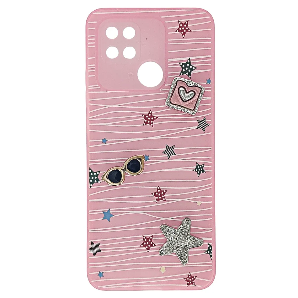 Xiaomi Redmi 10C|Poco C40 Soft Silicone 3D Charm & Thin Mobile Back Case (Baby Pink)