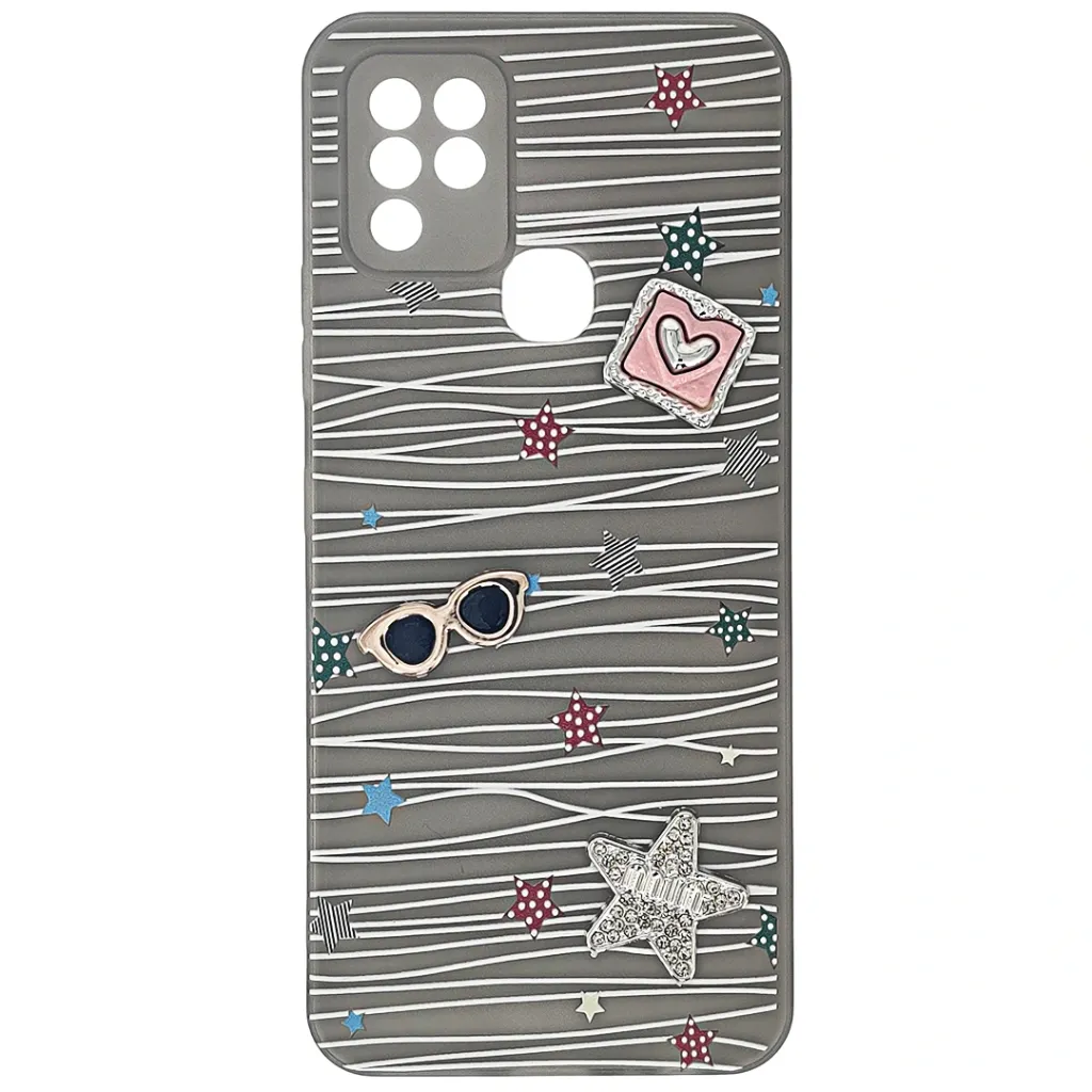 Infinix HOT 10 4G Soft Silicone 3D Charm & Thin Mobile Back Case (Gray)