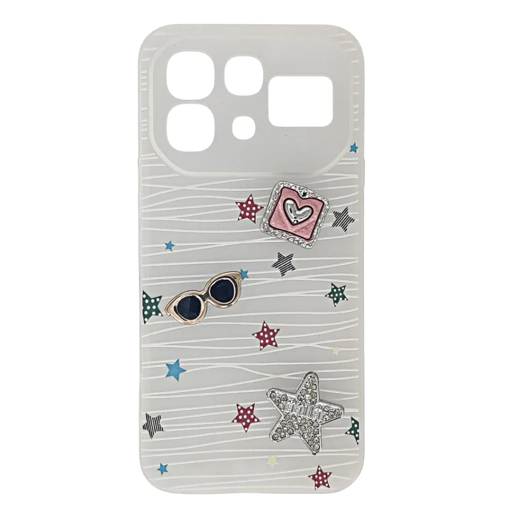 Infinix Note 60 Pro|Note 60 Soft Silicone 3D Charm & Thin Mobile Back Case (Crystal)