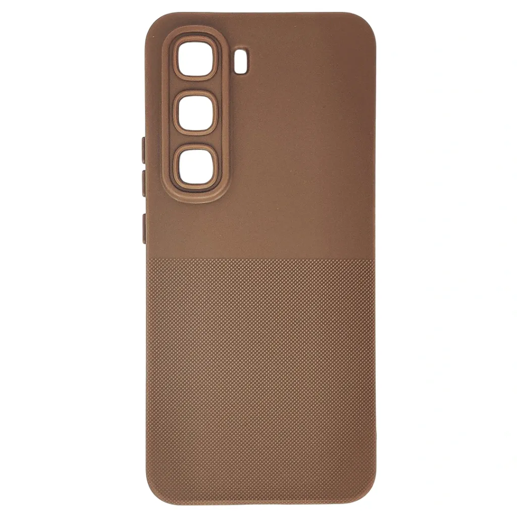 Infinix Hot 60 Pro Plus 3D Dotted Official Soft Silicone Back Case (Brown)
