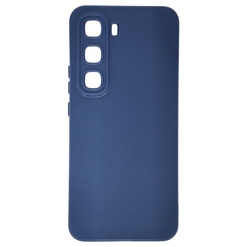 Infinix Hot 60 Pro Plus 3D Dotted Official Soft Silicone Back Case (Navy Blue)