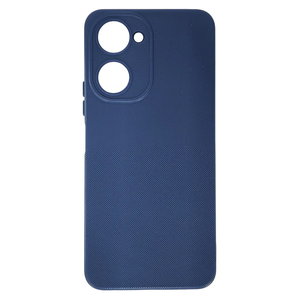 Vivo Y18|Y18e|Y03|Y03T 4G 3D Dotted Official Soft Silicone Back Case (Navy Blue)