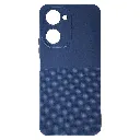 Vivo Y18|Y18e|Y03|Y03T 4G 3D Dotted Official Soft Silicone Back Case (Navy Blue)