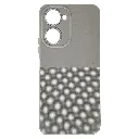Vivo Y18|Y18e|Y03|Y03T 4G 3D Dotted Official Soft Silicone Back Case (Titanium)