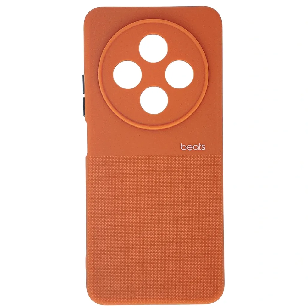 [PO14BMI14C-87-8] Xiaomi Redmi 14C|Poco C75 Premium Colour Button Silicone Beats Logo Textured With Camera Protection & Inner Microfiber Back Case (Orange)