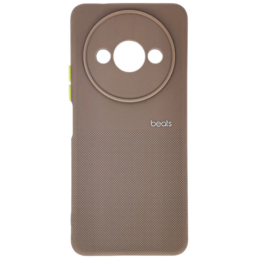 [PO14BMIA3-87-13] Xiaomi Redmi A3x|Redmi A3|Poco C61 4G Premium Colour Button Silicone Beats Logo Textured With Camera Protection & Inner Microfiber Back Case (Brown)