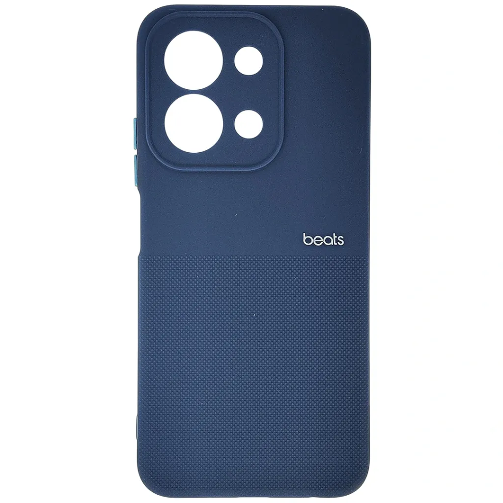Xaiomi Redmi 15C|Poco C85 Premium Colour Button Silicone Beats Logo Textured With Camera Protection & Inner Microfiber Back Case (Navy Blue)