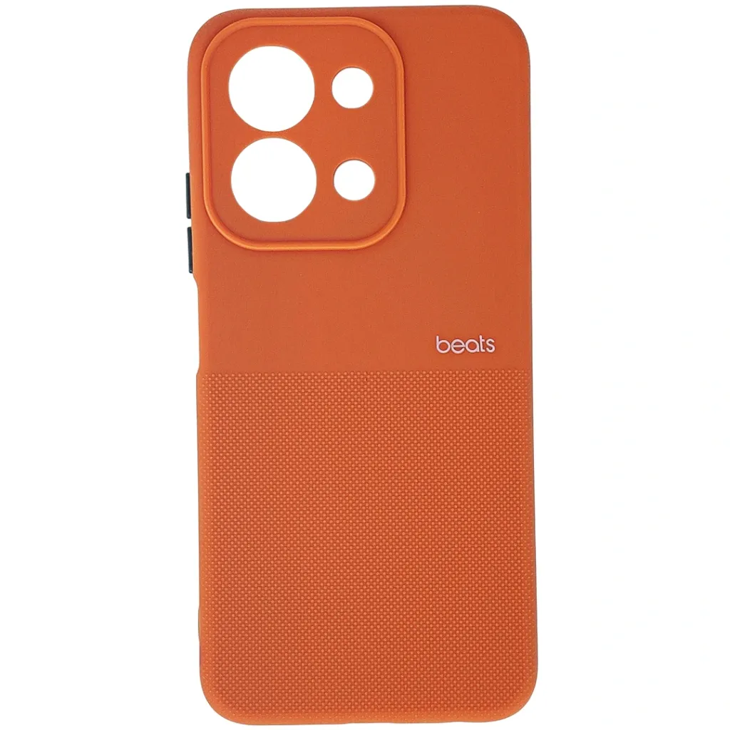 [PO14BMI15C-87-8] Xaiomi Redmi 15C|Poco C85 Premium Colour Button Silicone Beats Logo Textured With Camera Protection & Inner Microfiber Back Case (Orange)