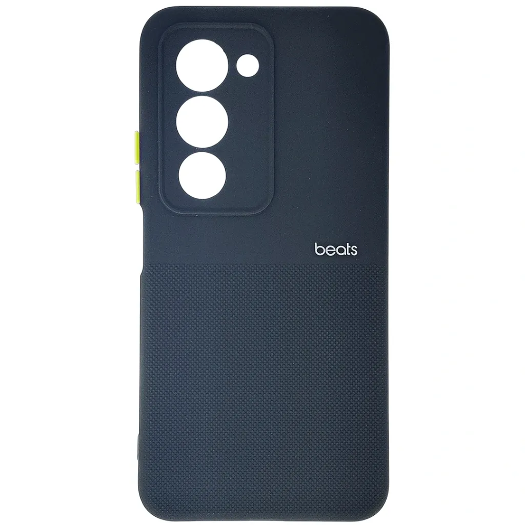 Xiaomi Redmi 15 4G|5G Premium Colour Button Silicone Beats Logo Textured With Camera Protection & Inner Microfiber Back Case (Black)