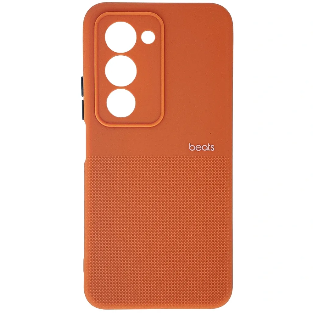 Xiaomi Redmi 15 4G|5G Premium Colour Button Silicone Beats Logo Textured With Camera Protection & Inner Microfiber Back Case (Orange)