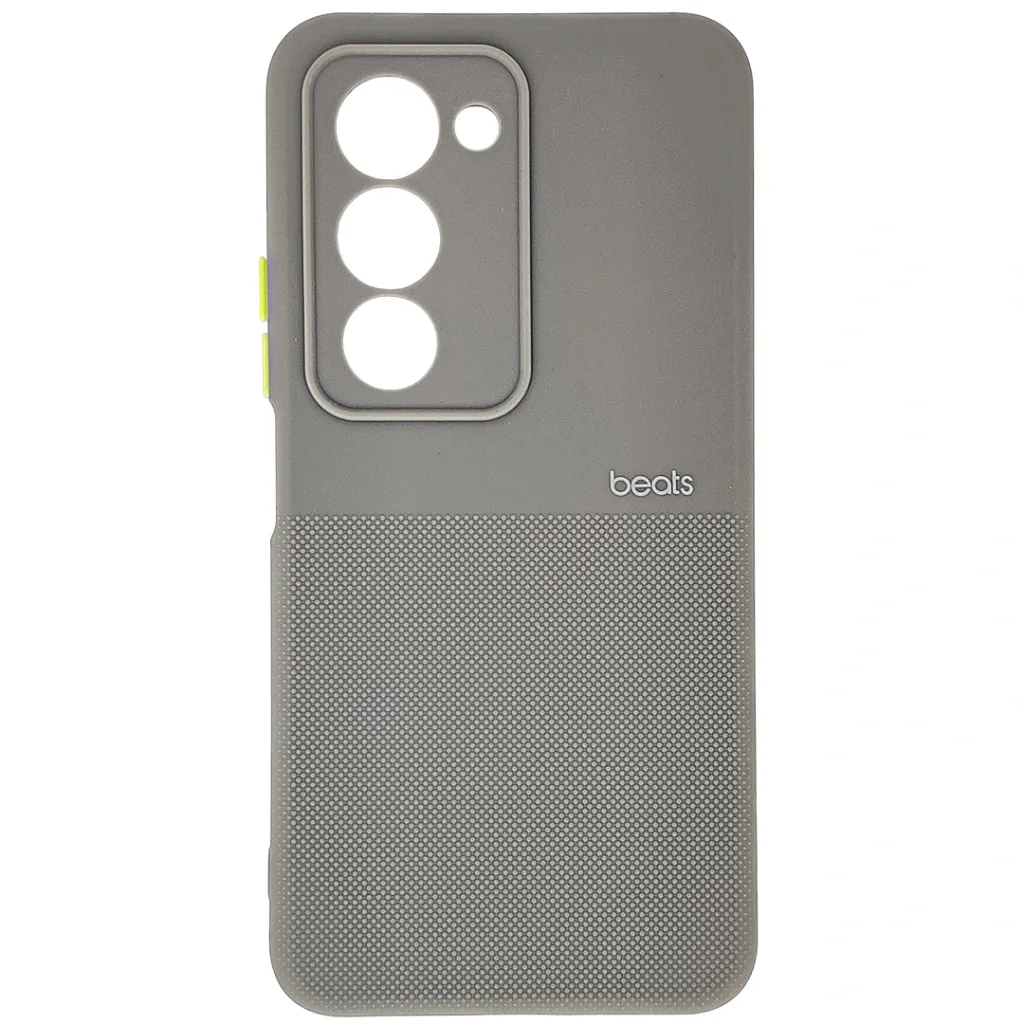 Xiaomi Redmi 15 4G|5G Premium Colour Button Silicone Beats Logo Textured With Camera Protection & Inner Microfiber Back Case (Titanium)