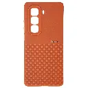 Infinix Hot 50 Pro Plus 4G Premium Colour Button Silicone Beats Logo Textured With Camera Protection & Inner Microfiber Back Case (Orange)