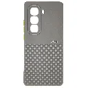 Infinix Hot 50 Pro Plus 4G Premium Colour Button Silicone Beats Logo Textured With Camera Protection & Inner Microfiber Back Case (Titanium)