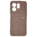Infinix Hot 50i|Smart 9 HD|Smart 9 Premium Colour Button Silicone Beats Logo Textured With Camera Protection & Inner Microfiber Back Case (Brown)