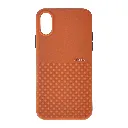 iPhone XS|iPhone X Premium Colour Button Silicone Beats Logo Textured With Camera Protection & Inner Microfiber Back Case (Orange)