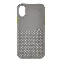 iPhone XS|iPhone X Premium Colour Button Silicone Beats Logo Textured With Camera Protection & Inner Microfiber Back Case (Titanium)