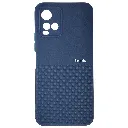 Vivo Y21s|Y21T|Y21|Y33s|Y33T Premium Colour Button Silicone Beats Logo Textured With Camera Protection & Inner Microfiber Back Case (Navy Blue)