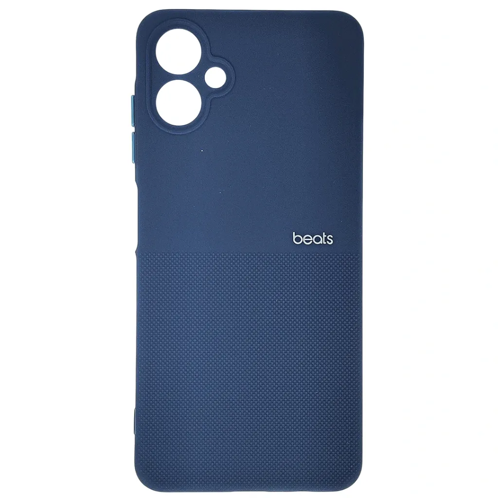 [PO14BSA06-87-17] Samsung Galaxy A06 4G|5G Premium Colour Button Silicone Beats Logo Textured With Camera Protection & Inner Microfiber Back Case (Navy Blue)