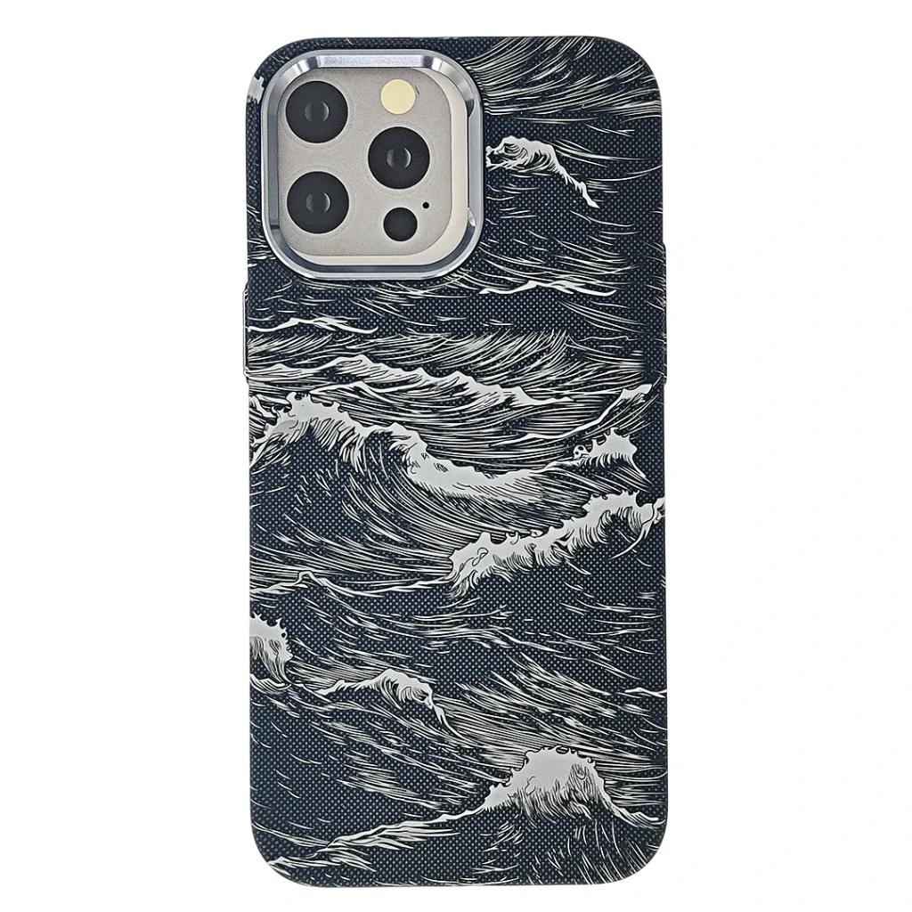 [PO58BIP13PMAX-10-2] Iphone 13 Pro Max The Ocean Wave MagSafe Carbon Case   (Black)
