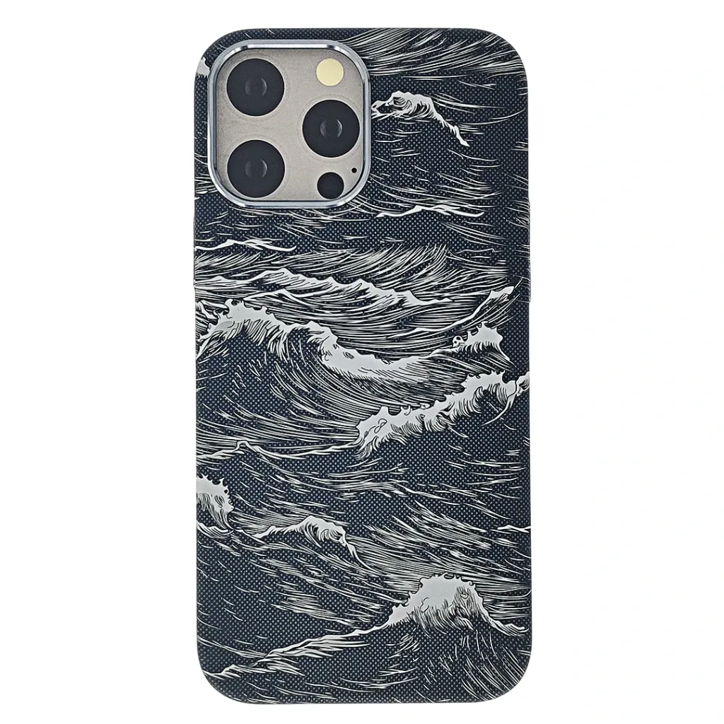 [PO58BIP15PMAX-10-2] Iphone 15 Pro Max The Ocean Wave MagSafe Carbon Case (Black)