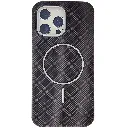 Iphone 14 Pro Max Woven textured & Magsafe compatible Case (Dark Brown)