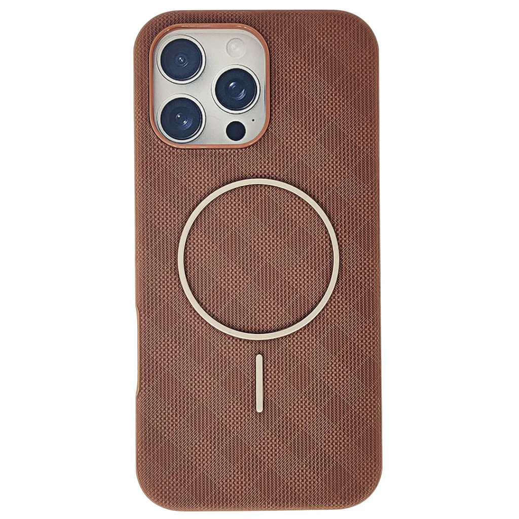 [PO33BIP16PMAX-8-42] Iphone 16 Pro Max Woven textured & Magsafe compatible Case (Desert Titanium)
