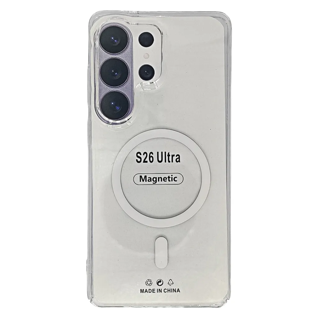 [PO13BSS26U-1-30] Samsung S26 Ultra PC Transparent Mag Safe Back Case (Crystal)