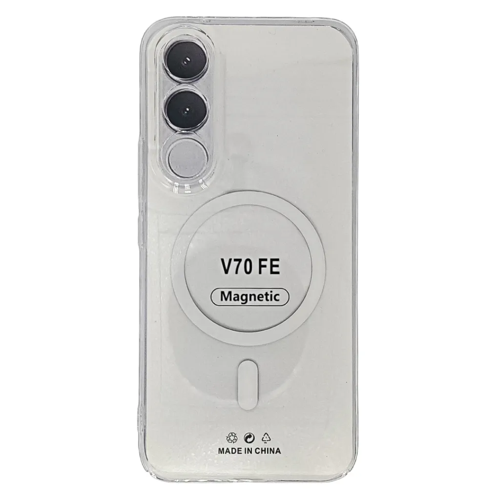 [PO13BVIV70FE-1-30] Vivo V70 Fe PC Transparent Mag Safe Back Case (Crystal)