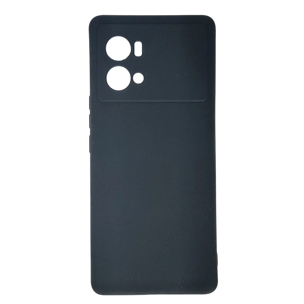iQOO 9 Pro Matte Soft Silicone Paper Back Case (Black)