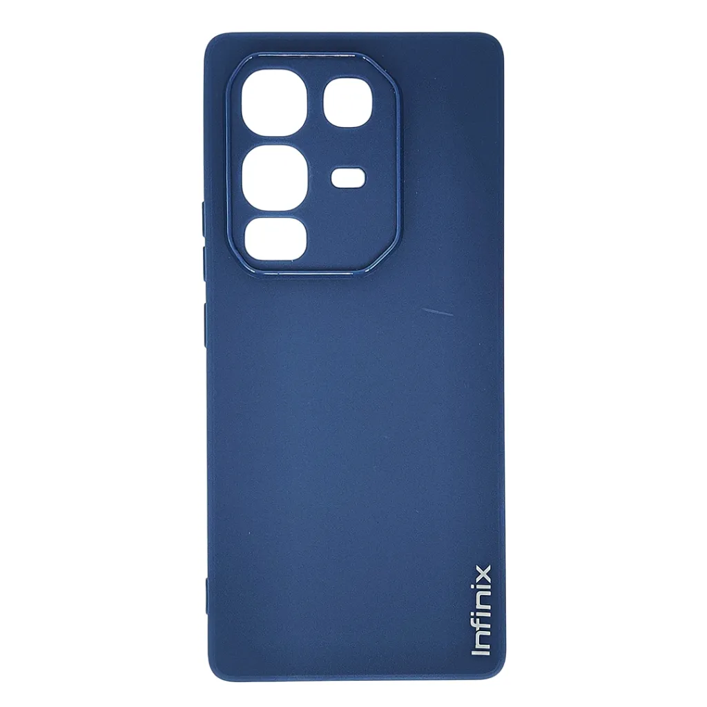 [PO14BINOT50PR-5-3] Infinix Note 50 Pro 4G|Note 50 4G Branded indicating Logo Soft Silicone Matte Paper Back Case (Blue)