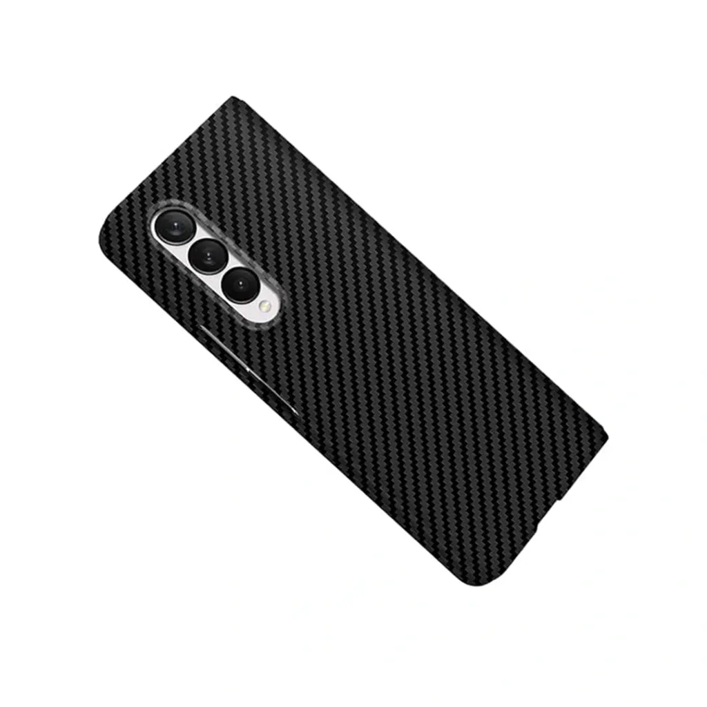 [PO4BSZFLD4-16-2] Samsung Galaxy Z Fold 4 3D Carbon Fiber Texture Back Case (Black)